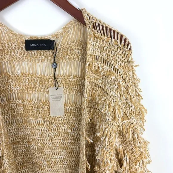 NEW MINKPINK Shaggy Oversized Fringe Cardigan - Picture 3 of 6